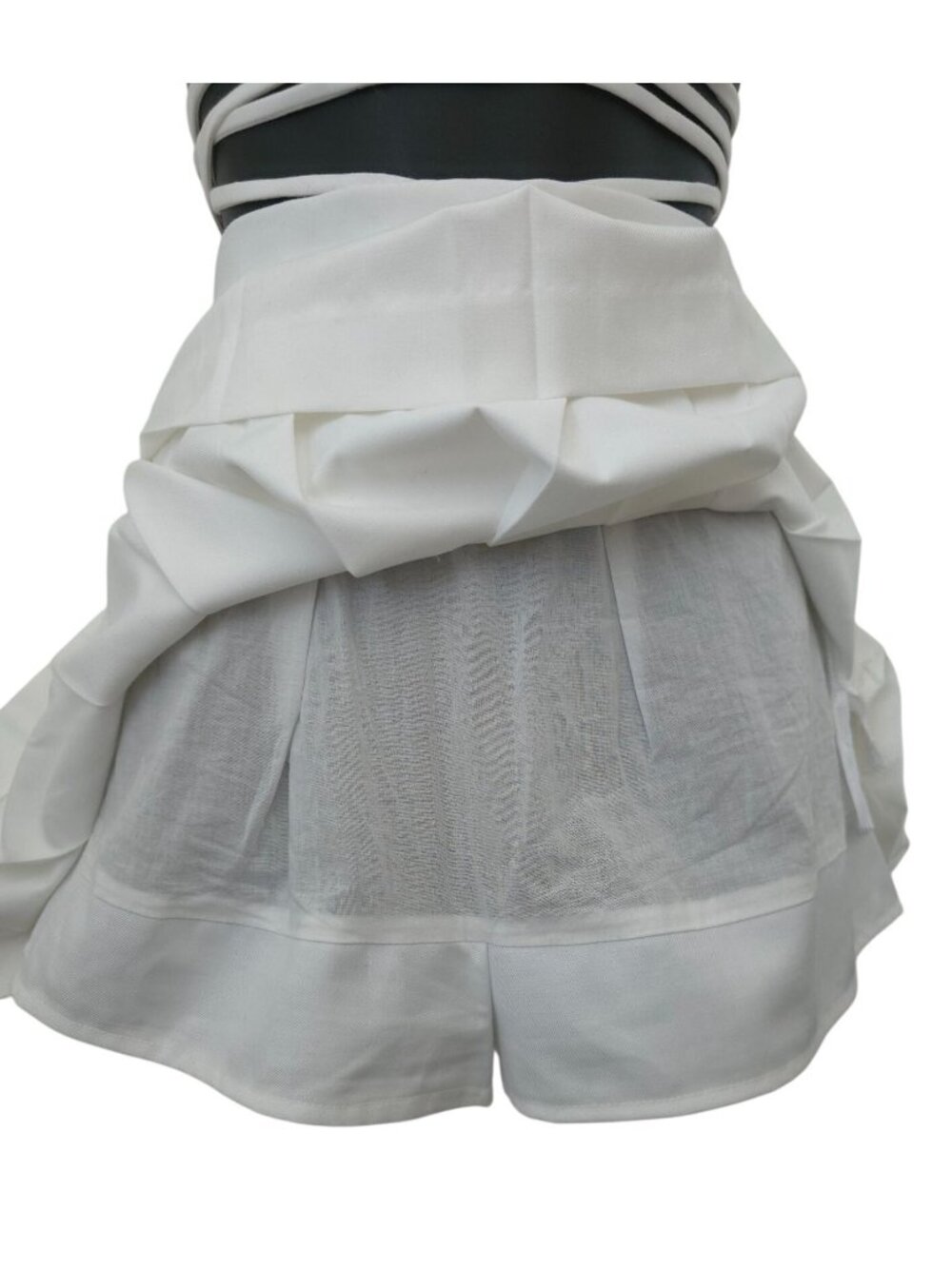 Sweet Chilling White Pleated Mini Skort With Wraparound Tie Detail Sz XS - Picture 5 of 8